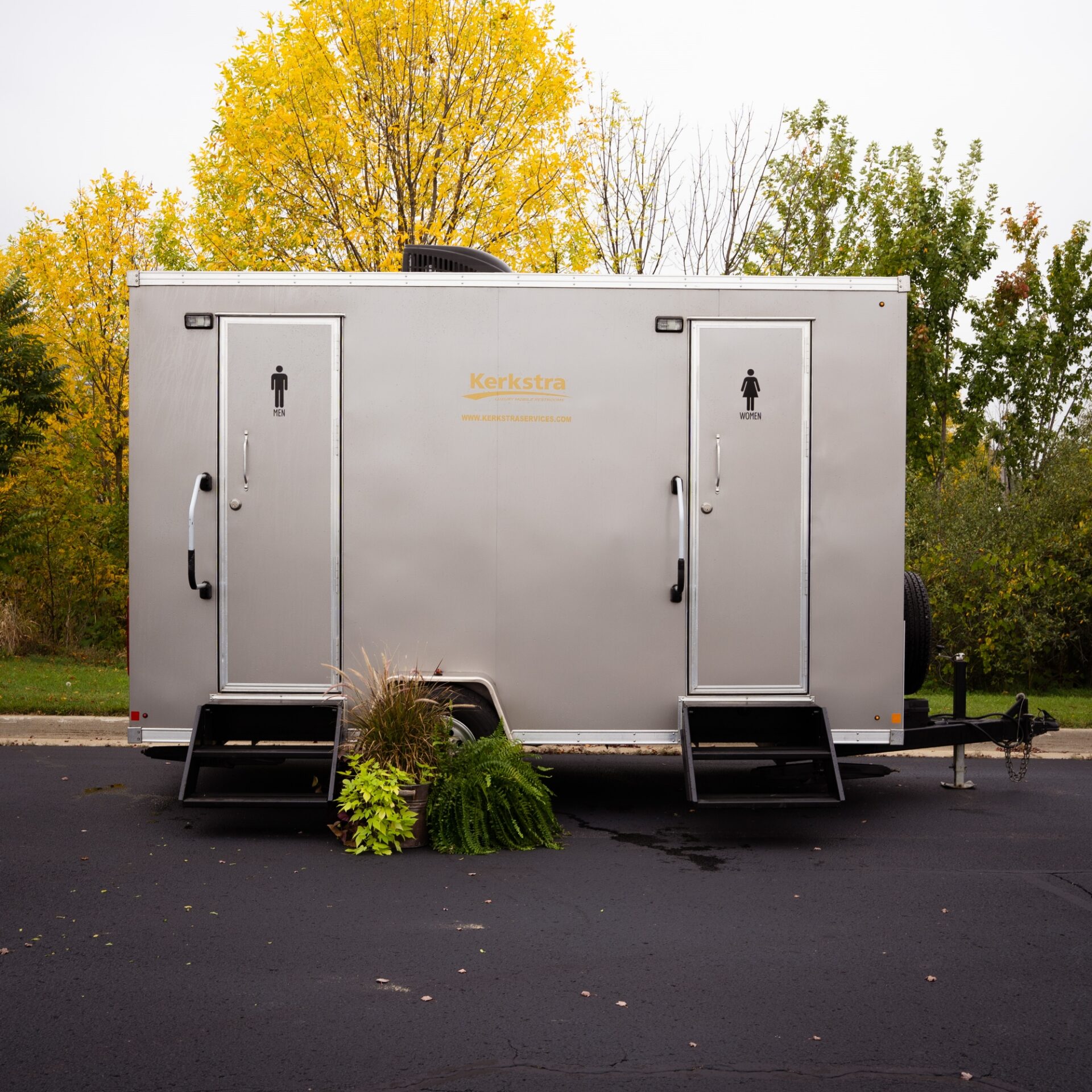 Luxury Restroom Trailers - Four Stall Lodge - FRONT