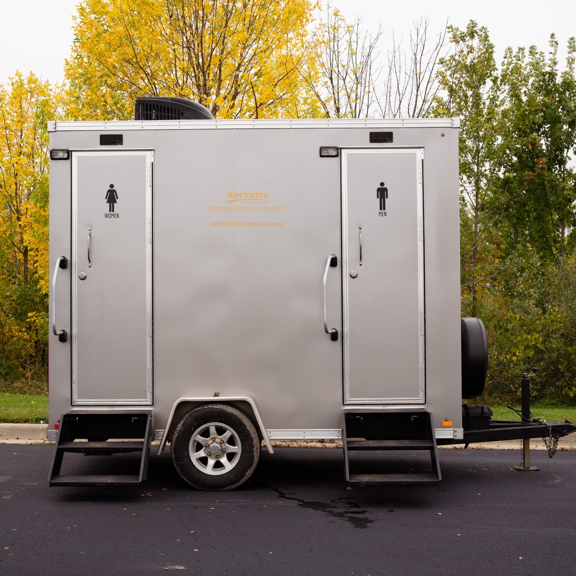 Luxury Restroom Trailers - The Rustic - FRONT