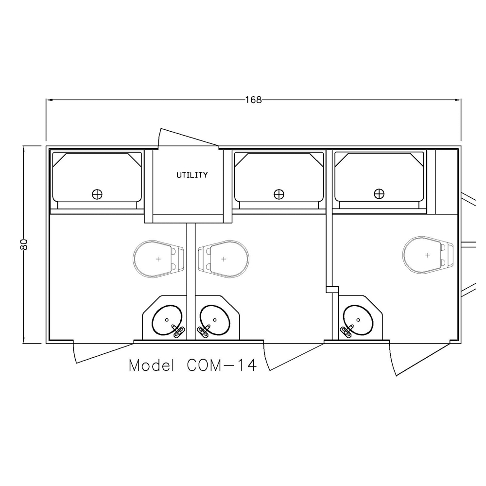 3 stall master bath and shower floorplan