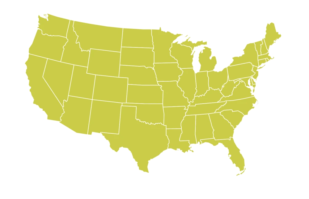 US map minus Alaska and Hawaii